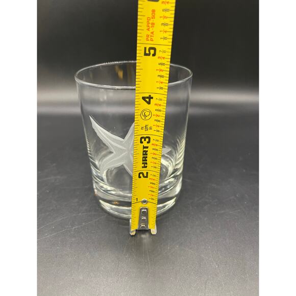 Rolf Starfish Nautical Clear Etched Set of 3 Old Fashion Rocks Tumblers